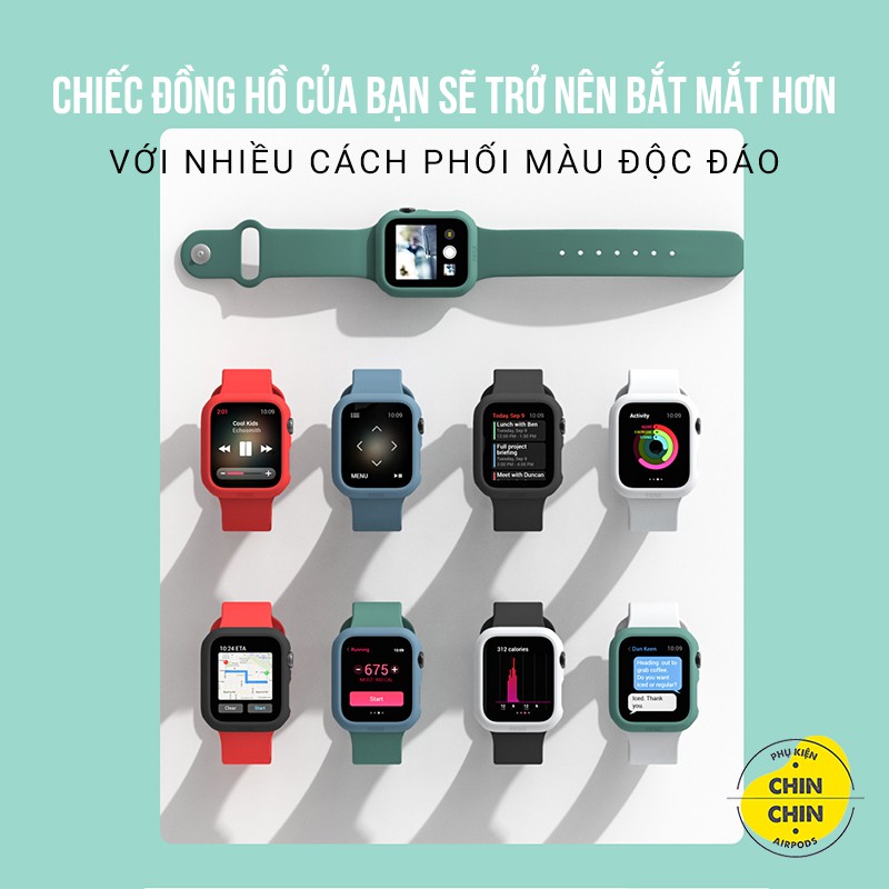 Ốp Bảo Vệ Apple Watch Bằng Nhựa Kèm Kính Cường Lực Cho Series 6/5/4/3/2/1/SE Size 38/40/42/44mmm - Chinchin Case