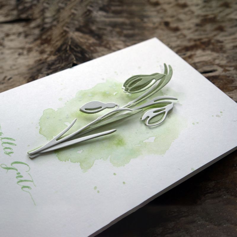 Khuôn Cắt Giấy Làm Từ Kim Loại Hình Lá Trang Trí Scrapbook