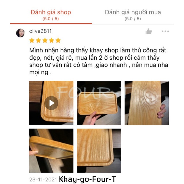 Khay Gỗ Decor Đựng Thức Ăn Thớt Gỗ Trang Trí Nguyên Khối Hình Mây Đựng Ấm Trà Mứt Tết Đẹp Dai Bền, Four-T Shop