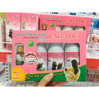 Set 3 chai Xông tắm gội cho bà mẹ sau sinh TABAME tặng kèm 1 chai XONGBAME