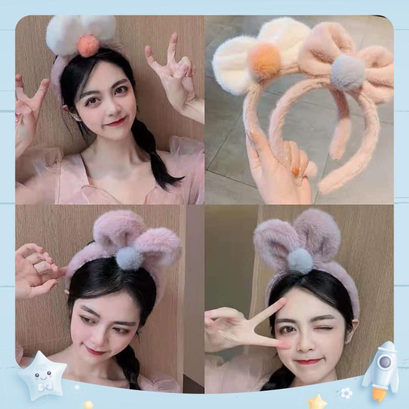 Băng đô , cài tóc nơ lông mịn dễ thương Hàn Quốc