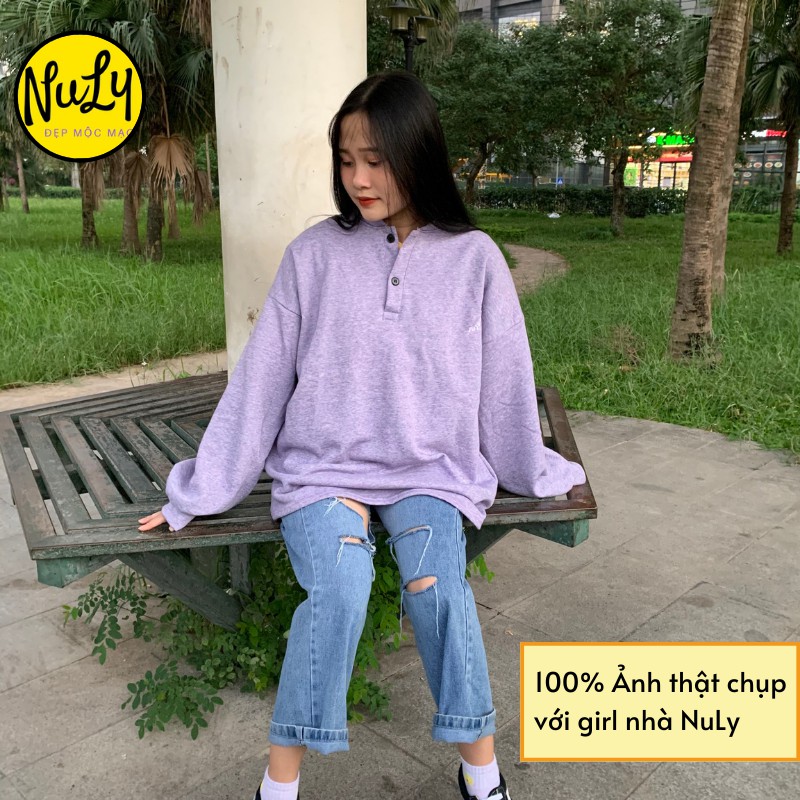 Áo nỉ bông Letters nữ chất xịn tay bồng form rộng Ulzzang cổ đức logo thêu Sweater | BigBuy360 - bigbuy360.vn