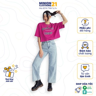 Quần jeans ống đứng MINION CLOTHING lưng cạp cao, quần bò Ulzzang chất jean dày dặn thoải mái Q90096