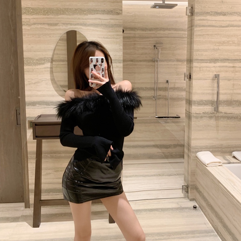 Áo len tay dài trễ vai thời trang dành cho nữ | BigBuy360 - bigbuy360.vn