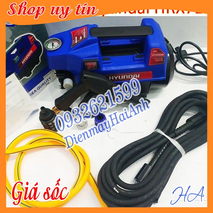 Máy xịt rửa xe cao áp Hyundai HRX713 chính hãng - Tự hút phun nước vệ sinh xe máy, ô tô. BH 6 tháng