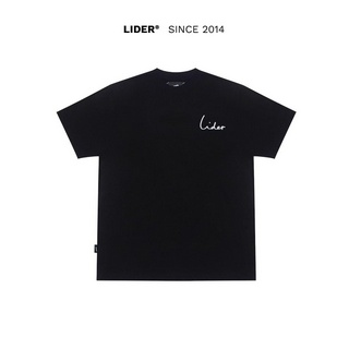 Áo thun unisex lider label tee trắng đen, chất cotton 2 chiều form cropped/boxy