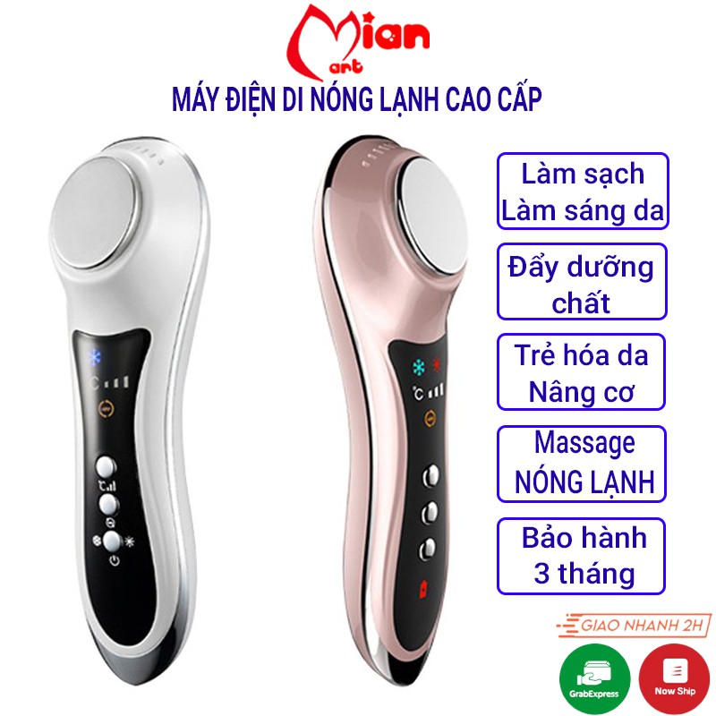 Máy massage mặt nóng lạnh - máy điện di cao cấp - Máy mat xa mặt cầm tay đẩy dưỡng chất nâng cơ mặt - Mian Mart