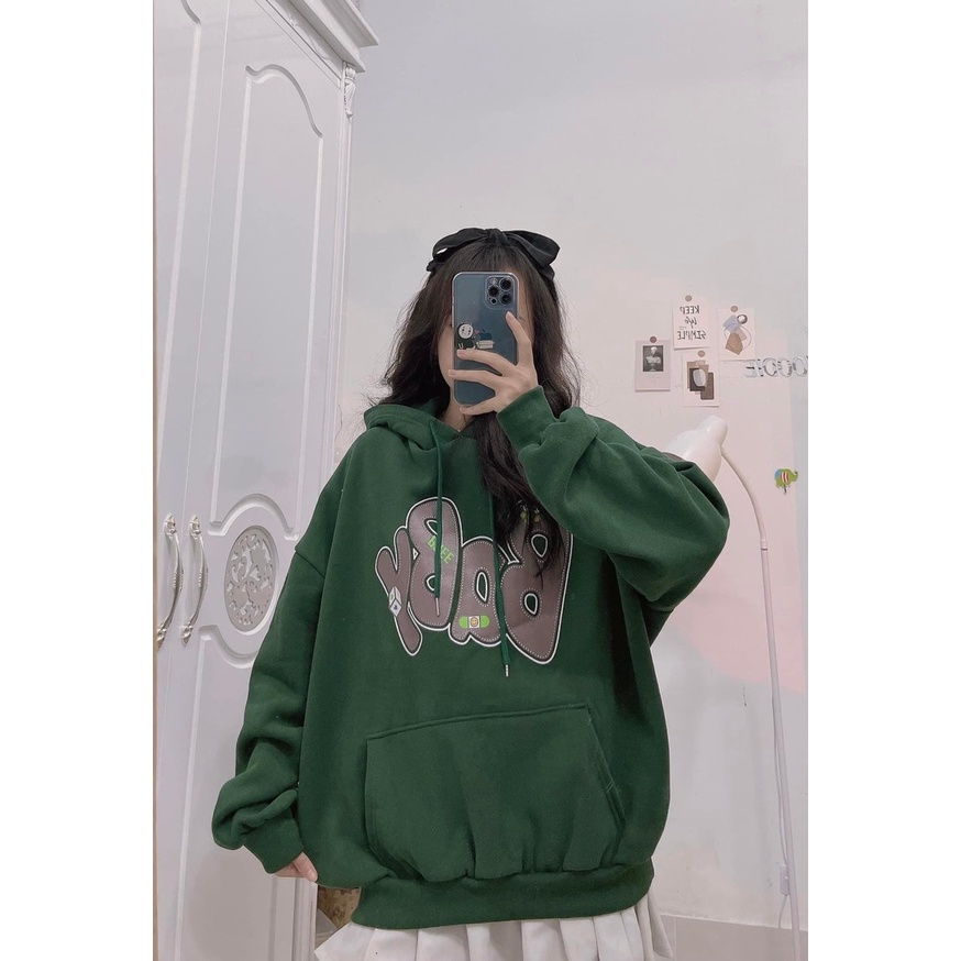 Áo hoodie nữ in chữ BABY siêu cute, Áo hôdie nữ nỉ mũ 2 lớp Form rộng