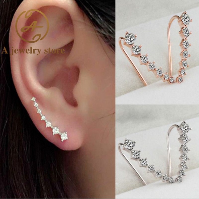 Bông tai đính đá lấp lánh thời trang cho nữ