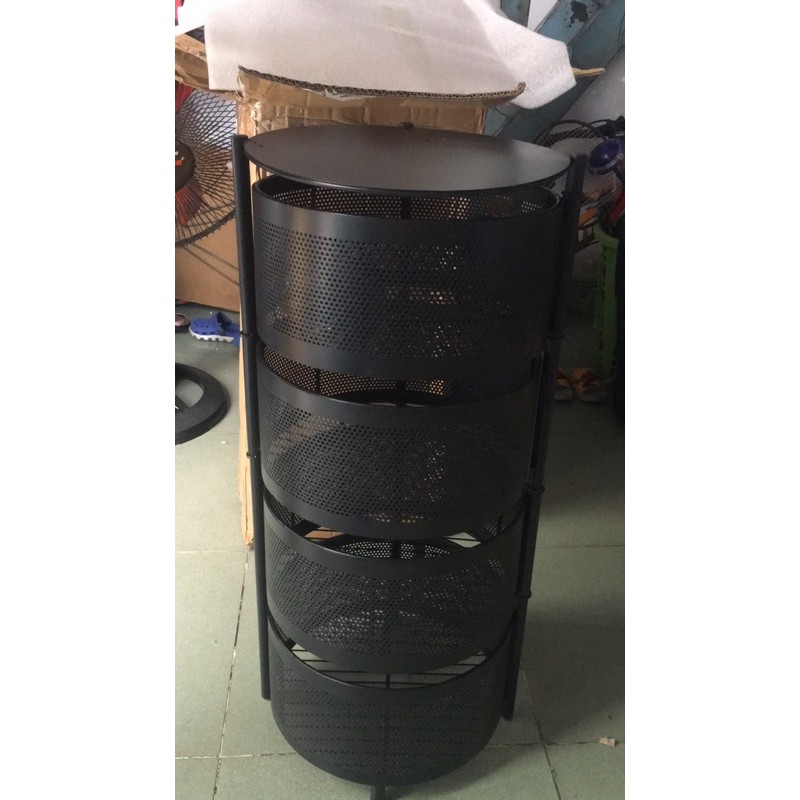 kệ tròn 4 tầng đa năng, kệ tròn đựng vật dụng tiện lợi có bánh xe