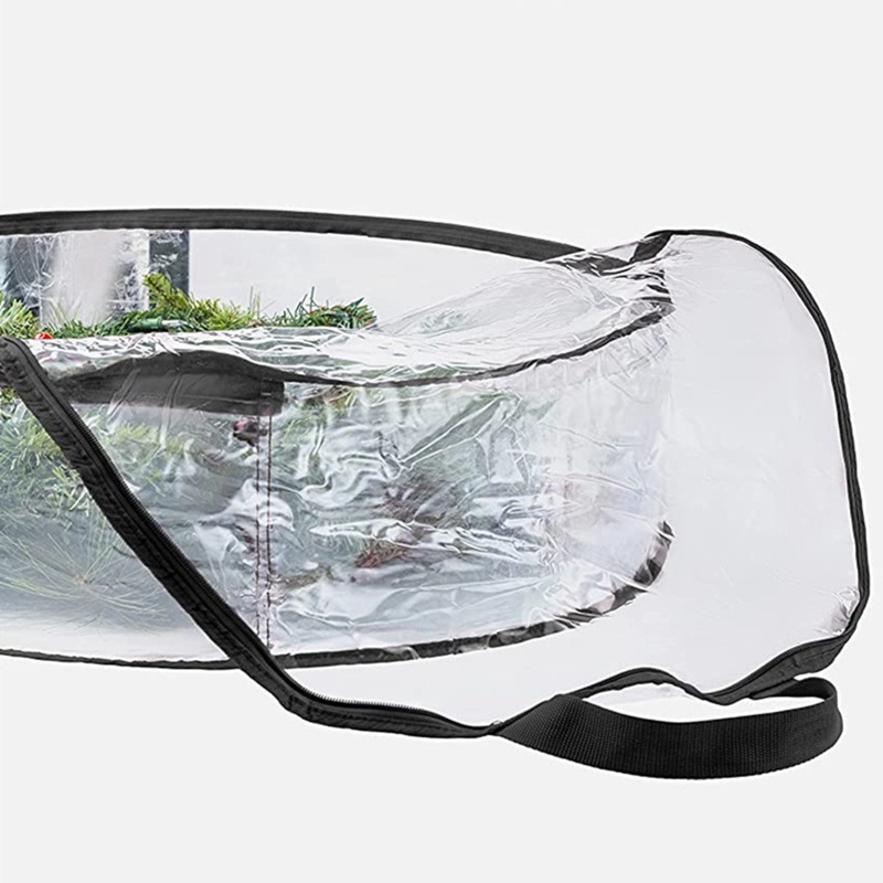 Set 2 Túi Đựng Vòng Hoa Nhân Tạo Trong Suốt Có Khóa Kéo Và Tay Cầm Trang Trí Giáng Sinh