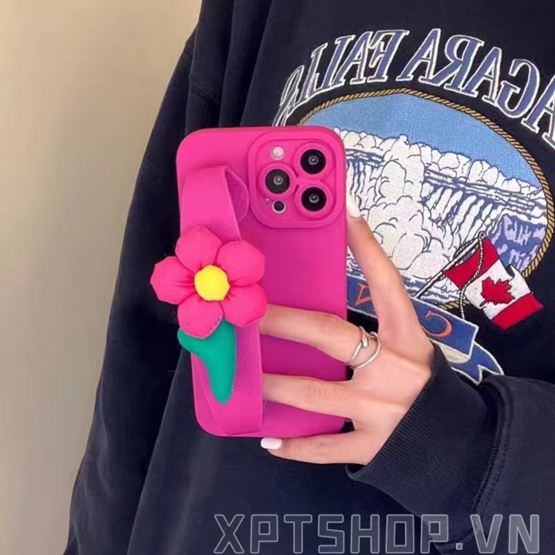 Ốp Điện Thoại Họa Tiết Hoa Hồng Có Dây Đeo Cho iphone 15 14 13 12 11 pro max xr ix xs max