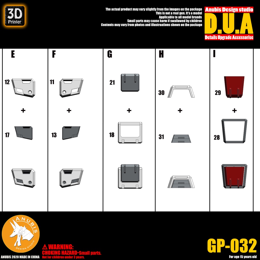 PHỤ KIỆN MOD - CHI TIẾT NHỰA MÔ HÌNH IN 3D CHO MÔ HÌNH HG 1/144 RX-78-2 - GP032