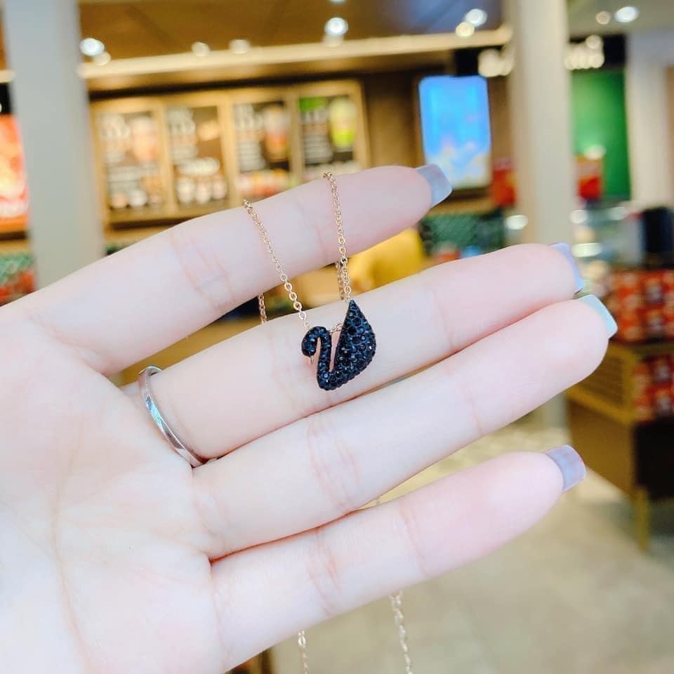 MẶT TO / ĐỦ BILL / FULLBOX+TAG - Dây Chuyền Thiên Nga Đen Swarovski