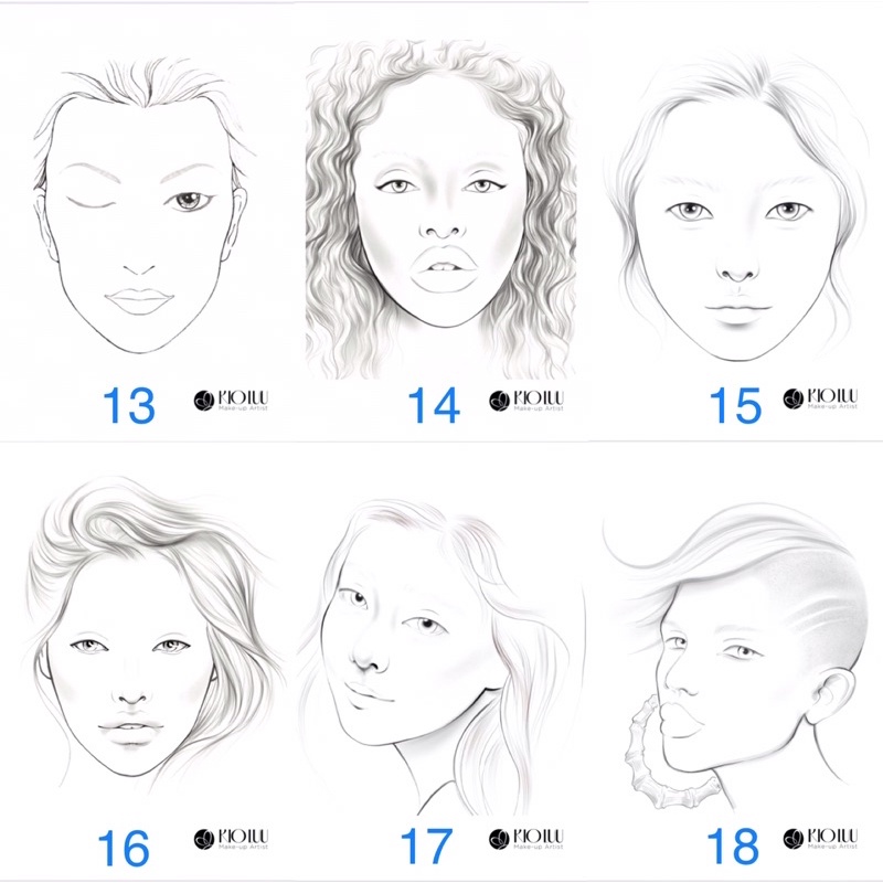 Giấy face chart tập makeup