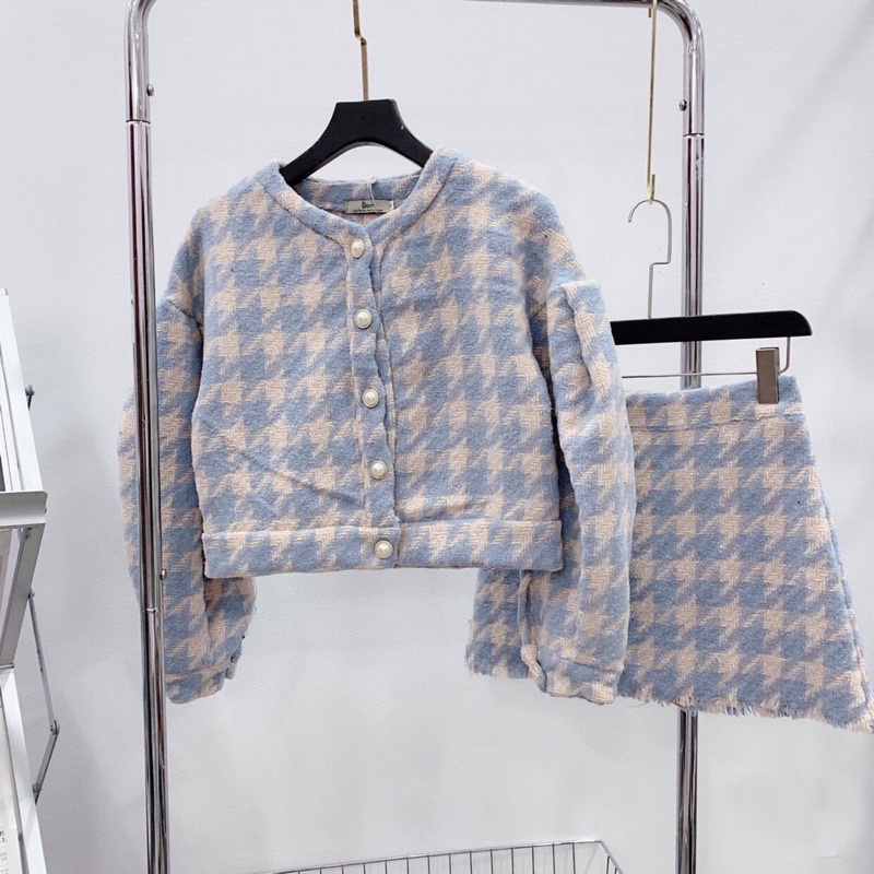 ( Video/ ảnh thật) Set dạ tweet hàng cao cấp khuy đá xịn xò | BigBuy360 - bigbuy360.vn