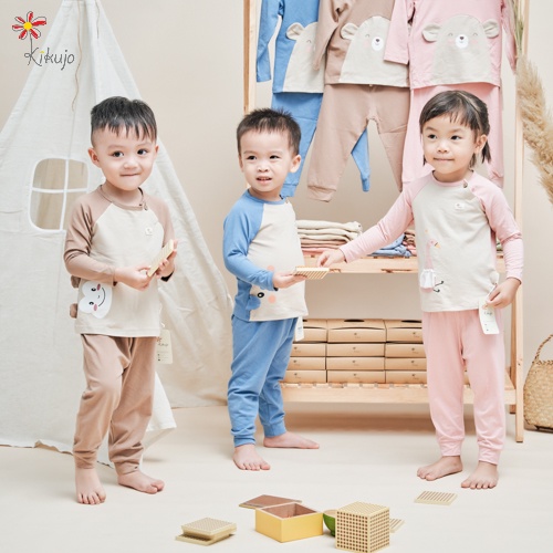 Sét Bộ Thu Đông Dài Tay Cho bé Trai Bé Gái Chất Liệu Cotton In Con Vật