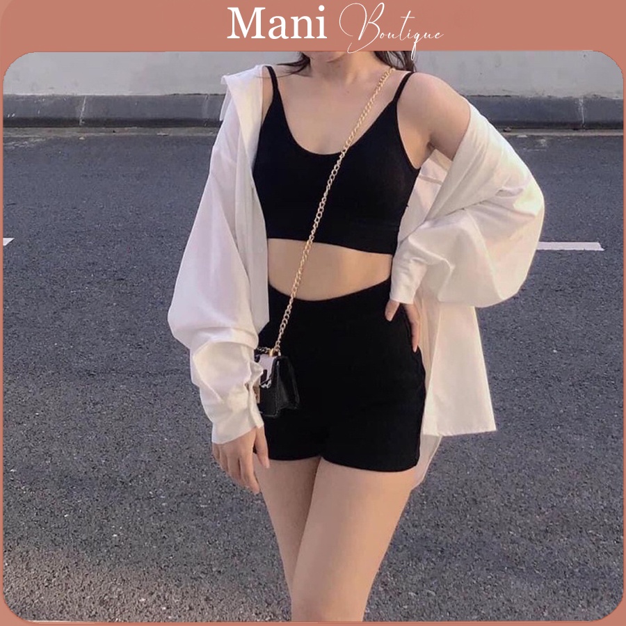 Quần đùi nữ kiểu quần short nữ dance lưng cao co dãn Black Short vải thun Biker short dáng ngắn nữ mùa hè năng động