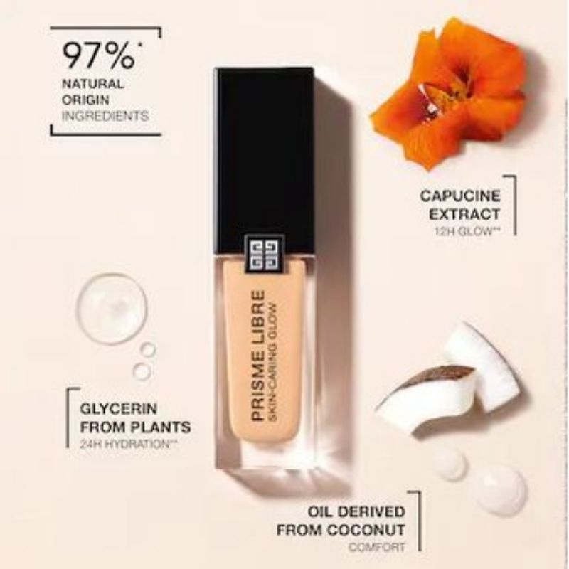 [Givenchy Pháp]Sample kem Nền Kiềm Dầu Givenchy Glow Foundation Mẫu thử 1ml