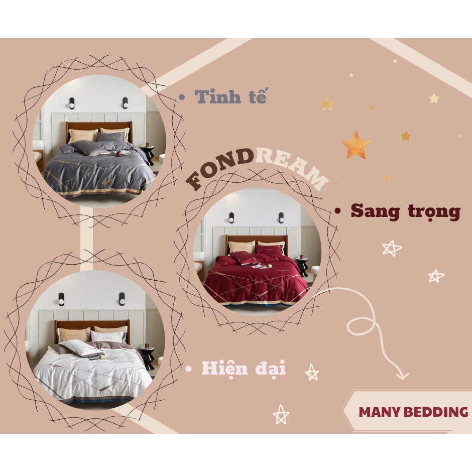 Bộ Chăn Ga Trải Giường Lụa Lụa cao cấp FONDREAM 2022