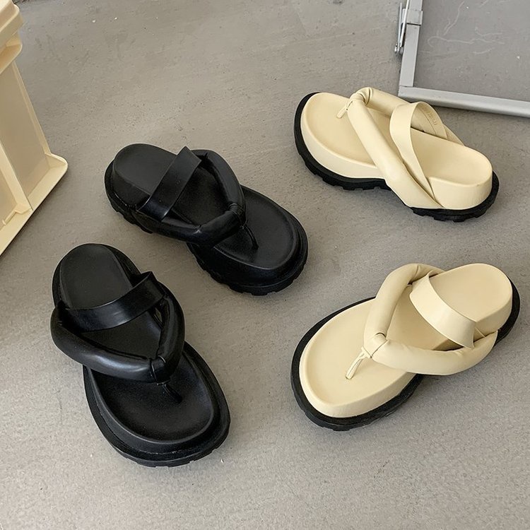 2023 Dép Đi Trong Nhà Đế Dày Tăng Chiều Cao Họa Tiết Ngôi Sao Thời Trang Cho Nữ Dép