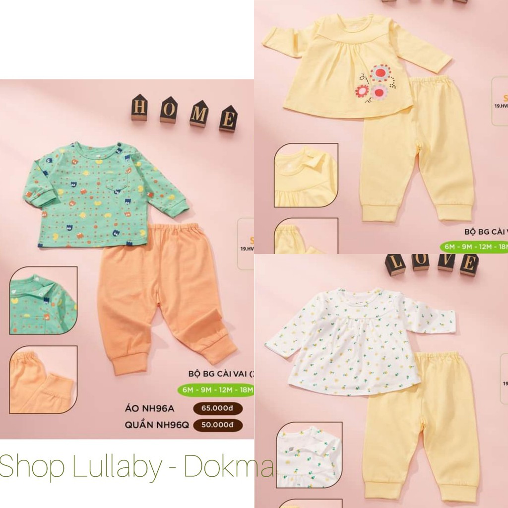 [Lullaby] Bộ cài vai thu đông 2020, chất liệu cao cấp (9m-4y)