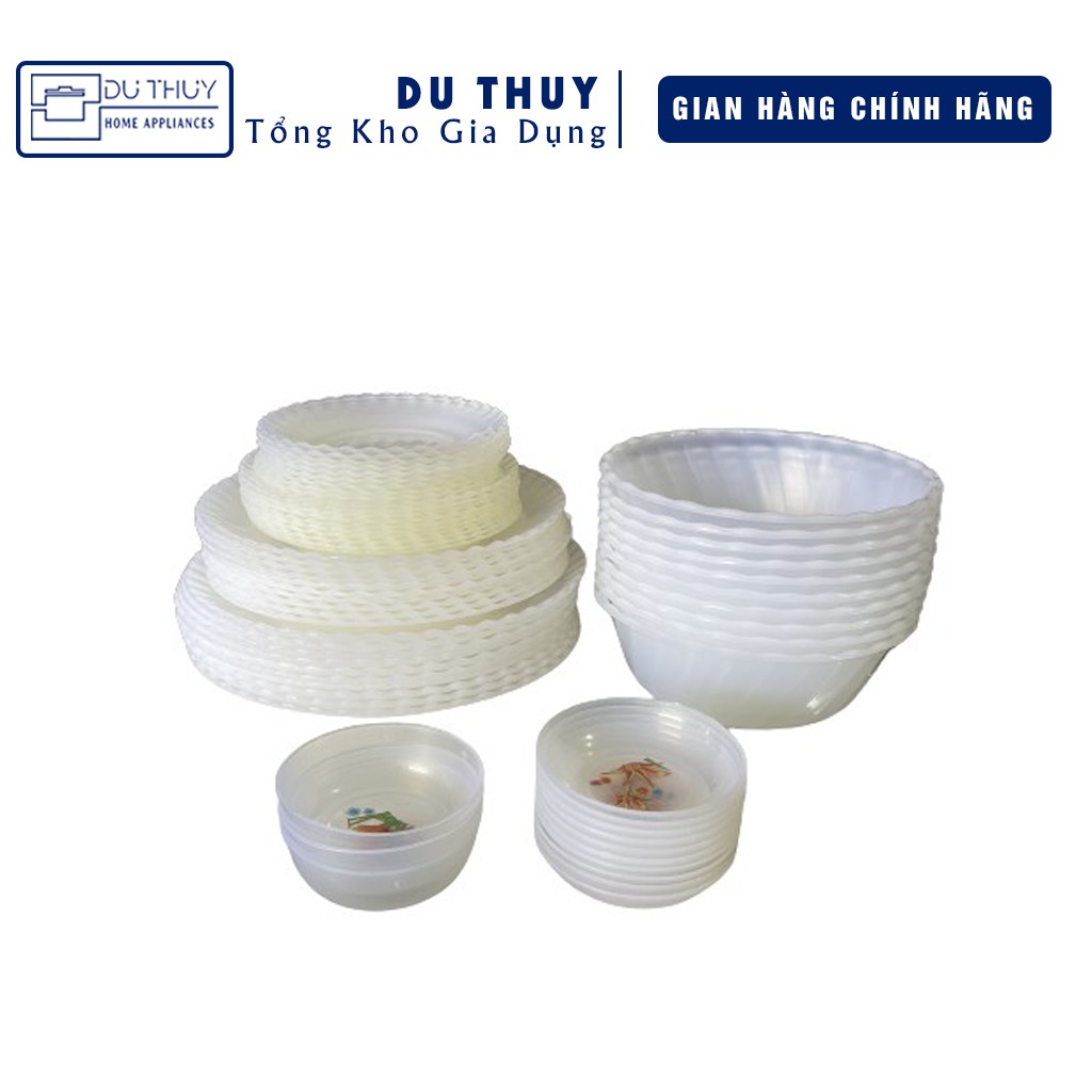 Dĩa nhựa tròn đường kính 10 - 25 cm không nứt vỡ màu xanh, trắng viền lượn sóng đẹp mắt, DĨA NHỰA TRÒN VĨNH PHÁT