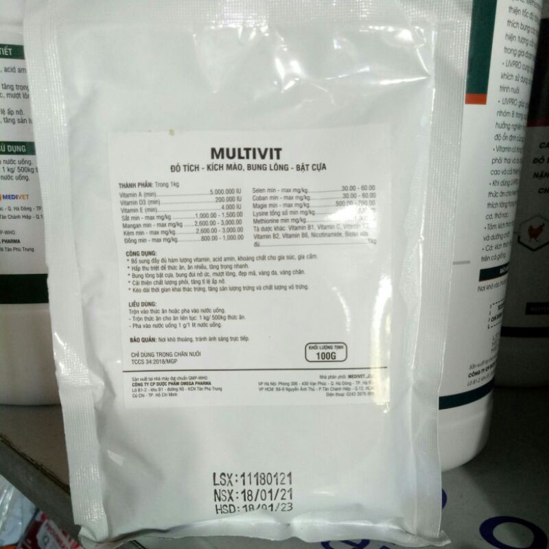 Multivit 1kg(kích mồng -kích mào -bung lông -bật cựa)