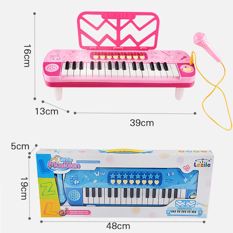 Đồ Chơi Đàn Piano Cho Bé Có Đèn Nhạc Và Micro Chuẩn Âm, nhựa ABS an toàn