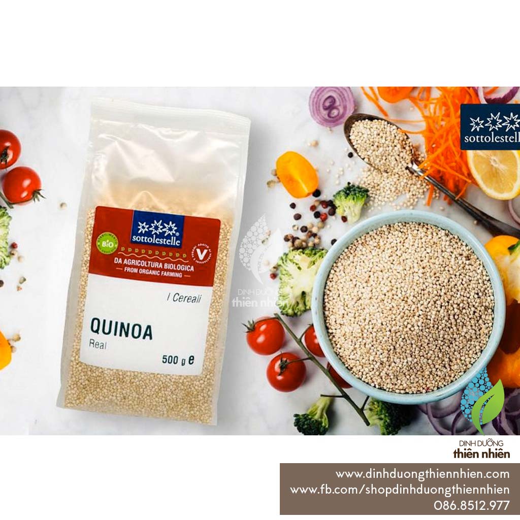 Hạt Diêm Mạch Hữu Cơ Sottolestelle Organic White Quinoa &amp; Tri-Color Quinoa, 500g