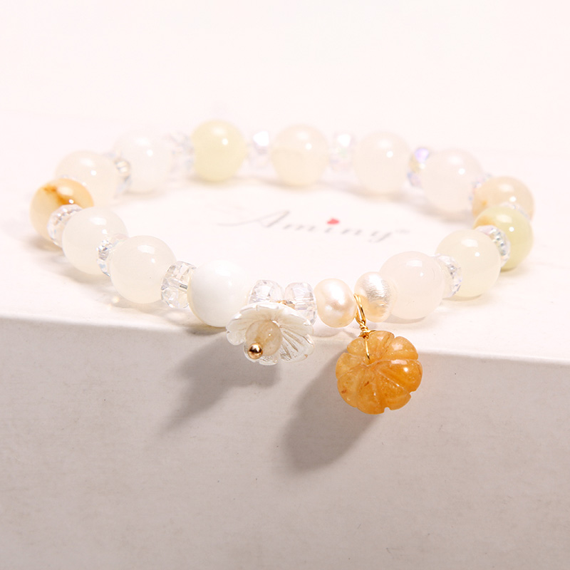 XiaoboACC Vòng Đeo Tay Hạt Đá Nhân Tạo Thời Trang Hàn Quốc