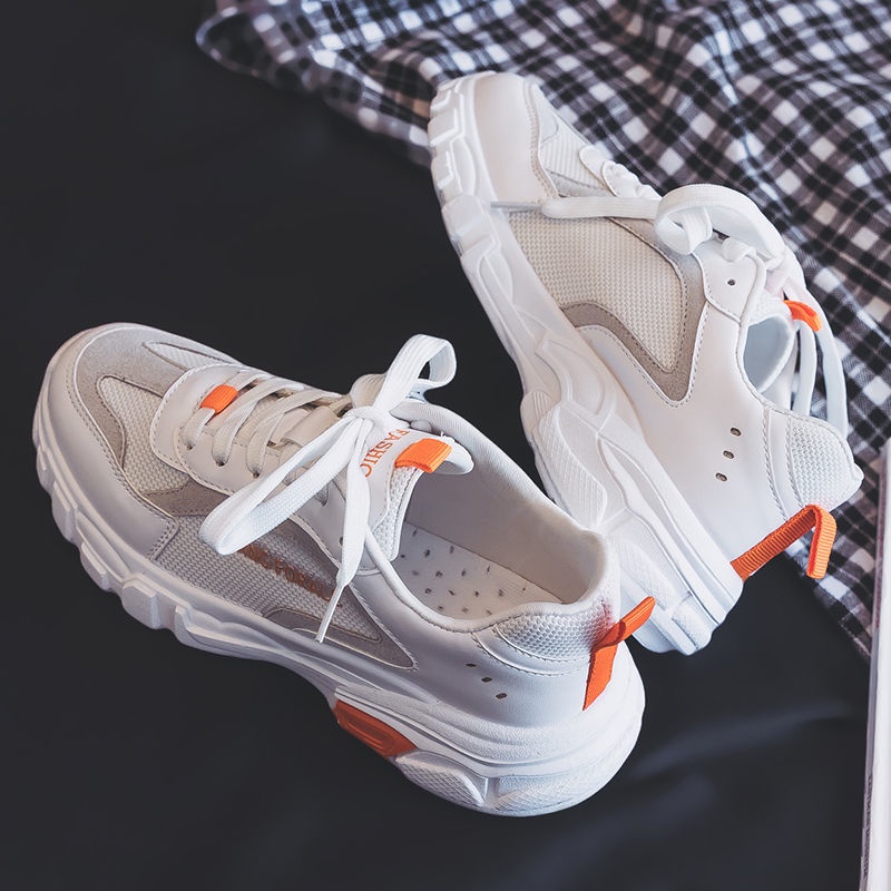 Giày Thể Thao Màu Trắng Đế Dày Size Lớn 41-43In Thời Trang Cho Nữ 40-42
