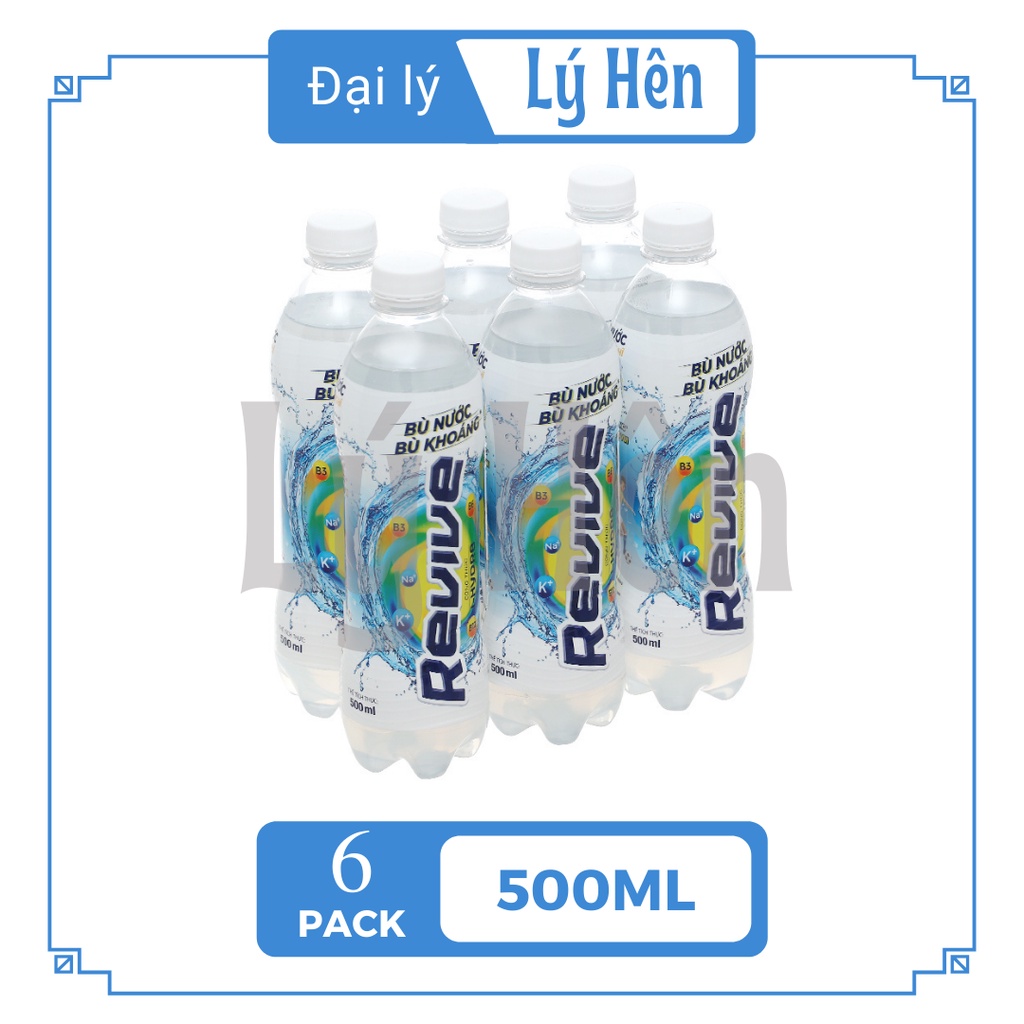 Lốc 6 Chai Nước Uống Giải Khát Bù Khoáng Isotonic Revive Energy Drink Chai Nhựa PEP 500ml Date Luôn Mới