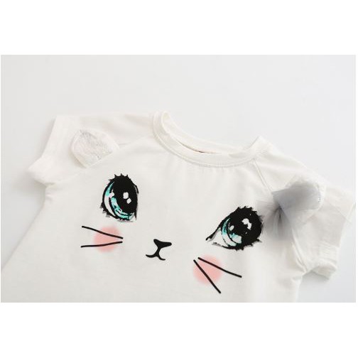 Váy bé gái mẫu họa tiết mèo Hạ Băng Designs 1-8 tuổi vải cotton mềm mịn