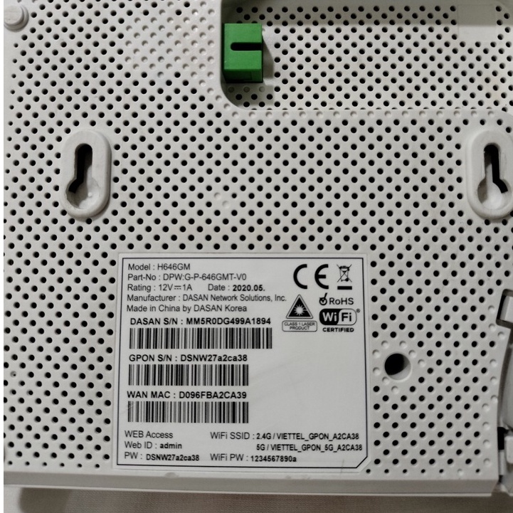 Thiết bị phát wifi Viettell  H646GM  2 băng tần 2.4G & 5G -Làm  Phát Wifi Phụ