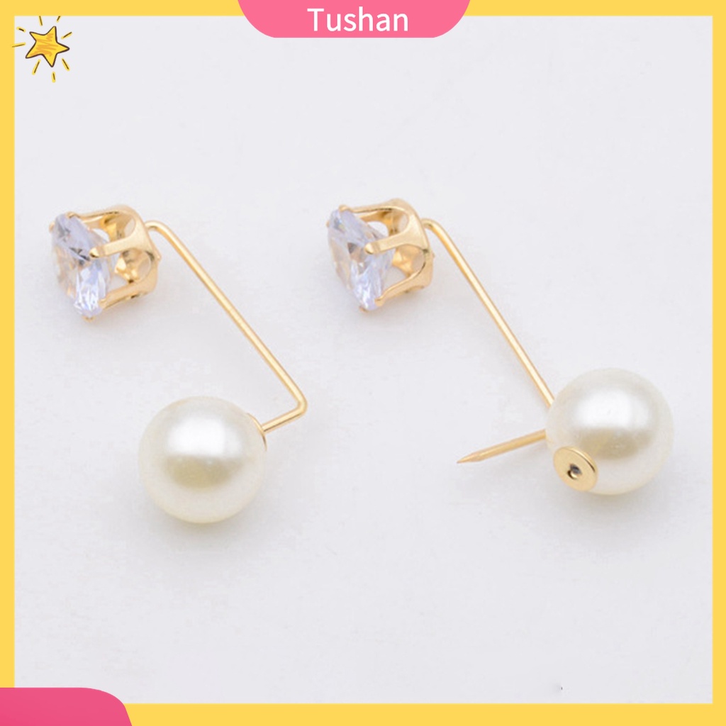 Ghim Cài Áo Hình Bông Hoa Đính Đá Và Ngọc Trai Nhân Tạo Thời Trang