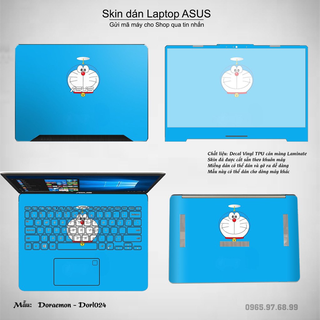 Skin dán Laptop Asus in hình Doraemon