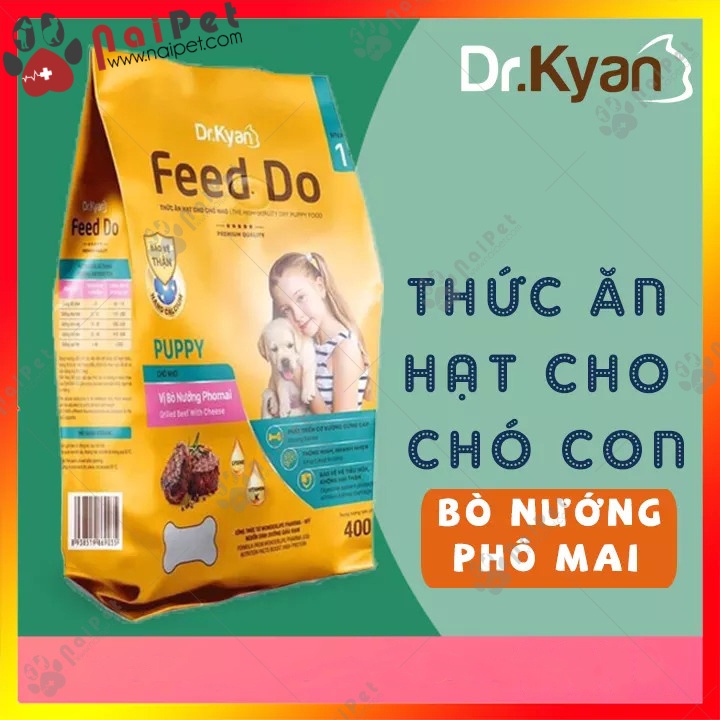 [Mã 252FMCGSALE giảm 8% tối đa 100k đơn 500K] Thức Ăn Hạt Cho Chó Vị Bò Nướng Pho Mai Feed Do Dr.Kyan 400g