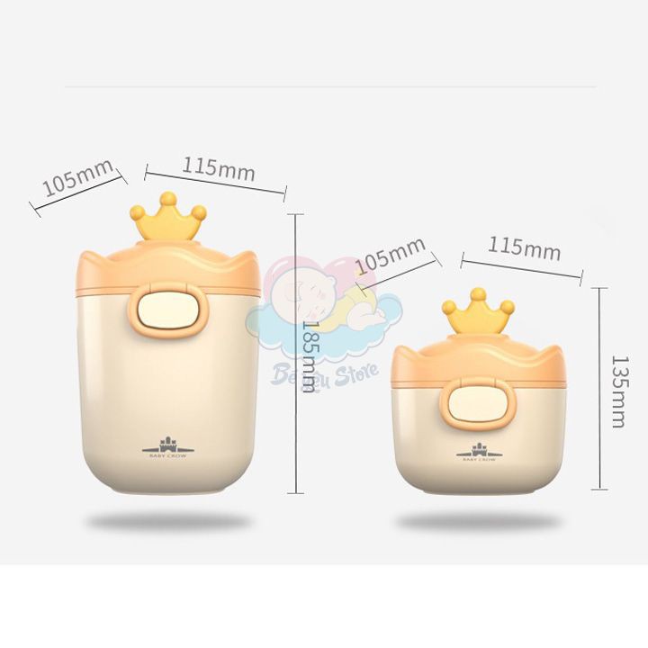 Hộp đựng sữa bột hình vương miện cao cấp hãng Baby Crown 230g và 430g