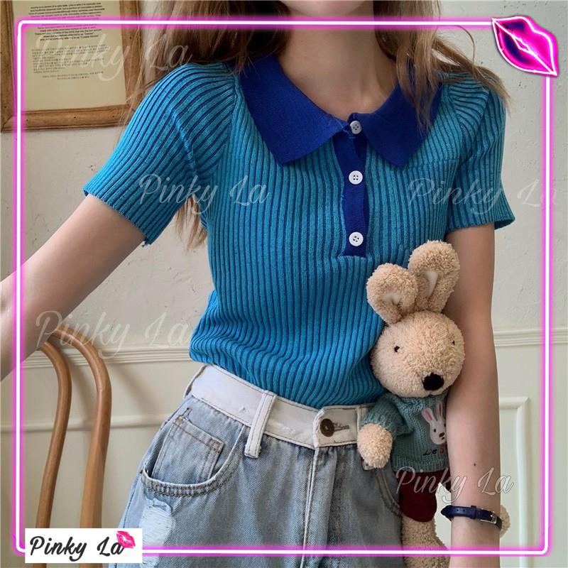Áo thun polo ôm có cổ