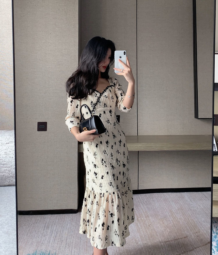 Đầm maxi tay 3/4 thêu hoa thời trang mùa hè thanh lịch cho nữ | BigBuy360 - bigbuy360.vn