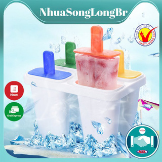 Khuôn kem 4 que nhựa Song Long 2867 làm tại nhà đơn giản,tiết kiệm và tái sử dụng nhiều lần_Buôn Rẻ 01200