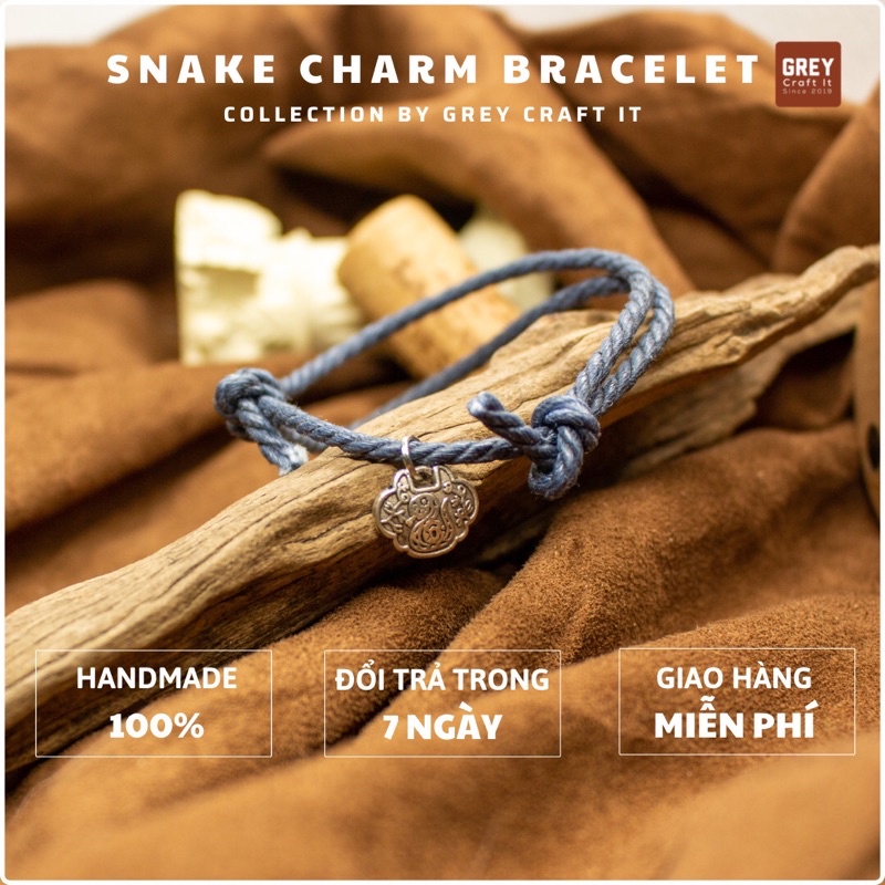 Vòng tay UNISEX Mặt Charm Con Rắn | Vintage Boho Minimal Style Độc Lạ dễ phối đồ Miễn phí ship sửa đổi trả & Order riêng