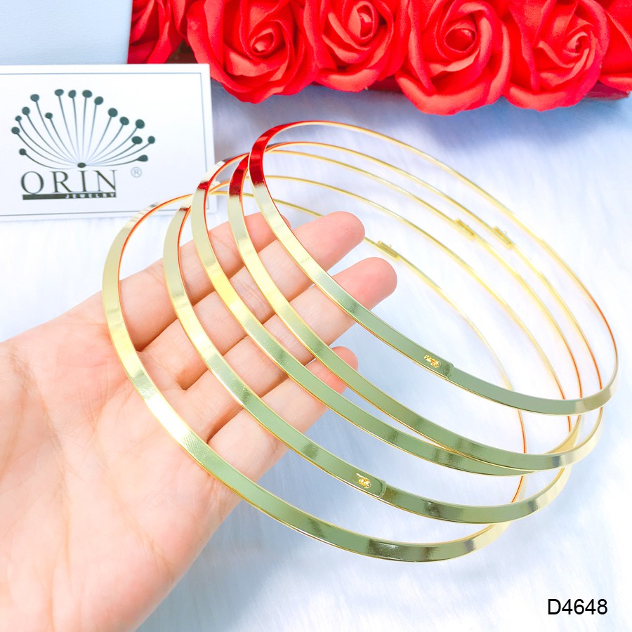 Kiềng cổ dẹp bản trơn thiết kế cao cấp Orin D4648