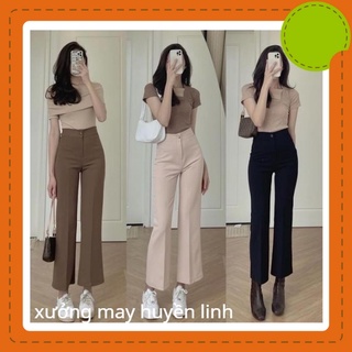 Quần tây ống loe - Quần công sở chất tuyết mưa siêu tôn dáng phong cách hàn quốc