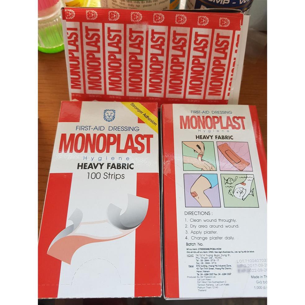 băng cá nhân MONOPLAST (hộp 100 miếng)