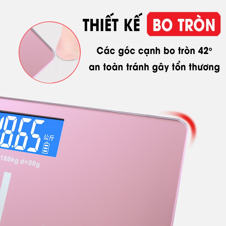 [CÂN CHUẨN 100%] - CÂN ĐIỆN TỬ IP CHỊU LỰC TỐT LÊN ĐẾN 180 KG MẶT KÍNH SANG TRỌNG - SIÊU ĐẸP TIỆN LỢI CHO MỌI NHÀ