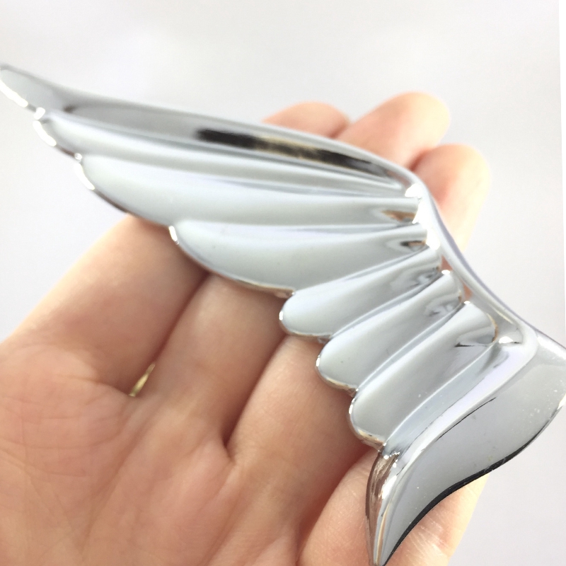 Miếng dán trang trí xe hơi hình đôi cánh thiên thần bằng kim loại nhiều màu tùy chọn