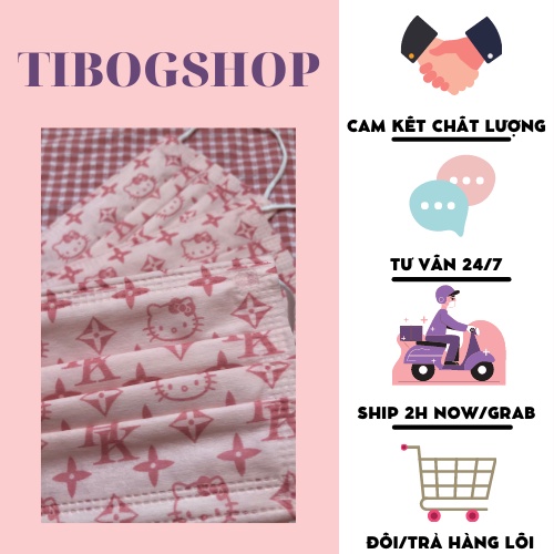 [FREESHIP] Khẩu trang hello kitty 4 lớp cao cấp
