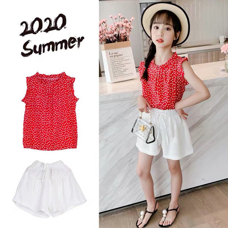 Girls' western style suit skirt summer dress fashionable children's net red two-piece short-sleeved princess dress 2021 new [issued on May 27]